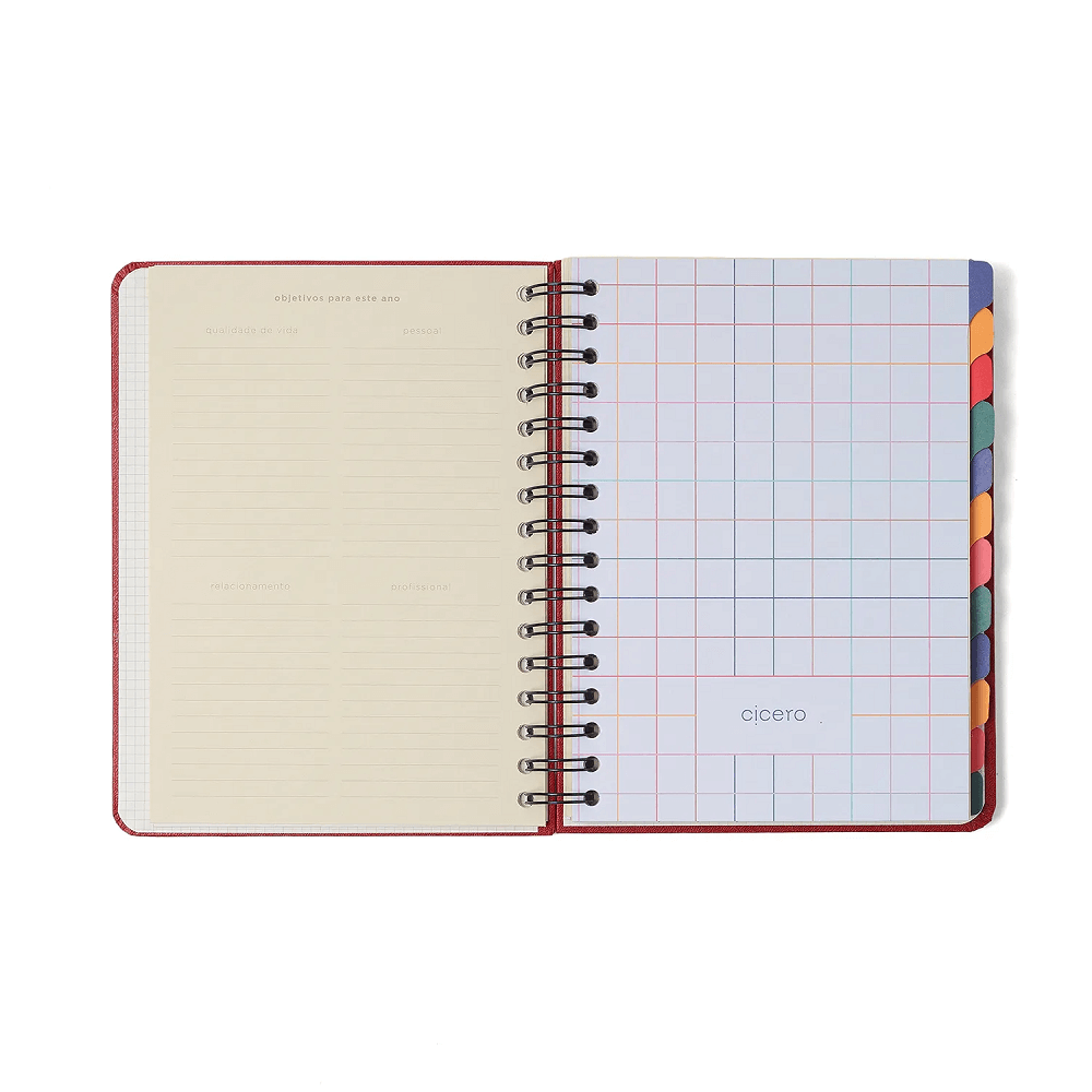 Planner Permanente Wire-o Atelie Semanal Notas A5 Maré Off White 827462