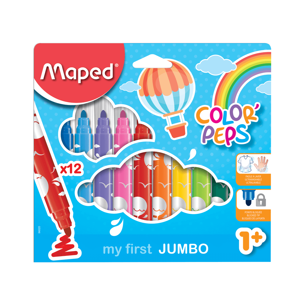 Caneta Hidrográfica Color’Peps Jumbo 12 Cores 846020 – Maped