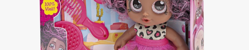 Boneca Rainbow Baby Fashion Negra Cabelo Rosa 859 - Bambola