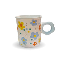 Caneca de Cerâmica Flor Azul 400ml 8903 - Fina Ideia