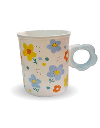 Caneca de Cerâmica Flor Azul 400ml 8903 - Fina Ideia
