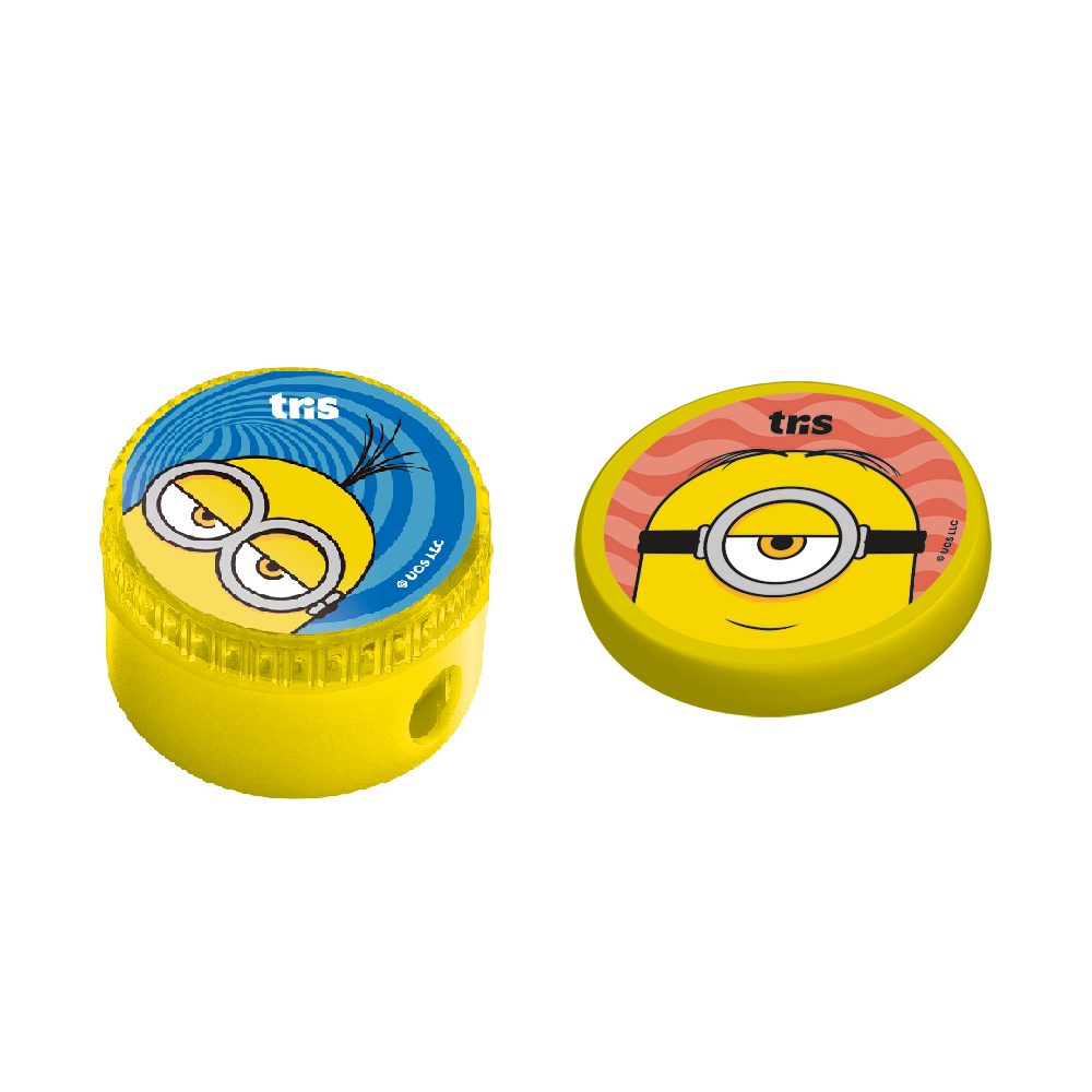 Conjunto Escolar Minions com 2 Lápis, 1 Borracha e 1 Apontador 905574 - Tris