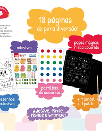 Livro Mágico de Atividades Animais Toy - 18 Páginas + 1 Pincel + 1 Palito 908711 - Tris
