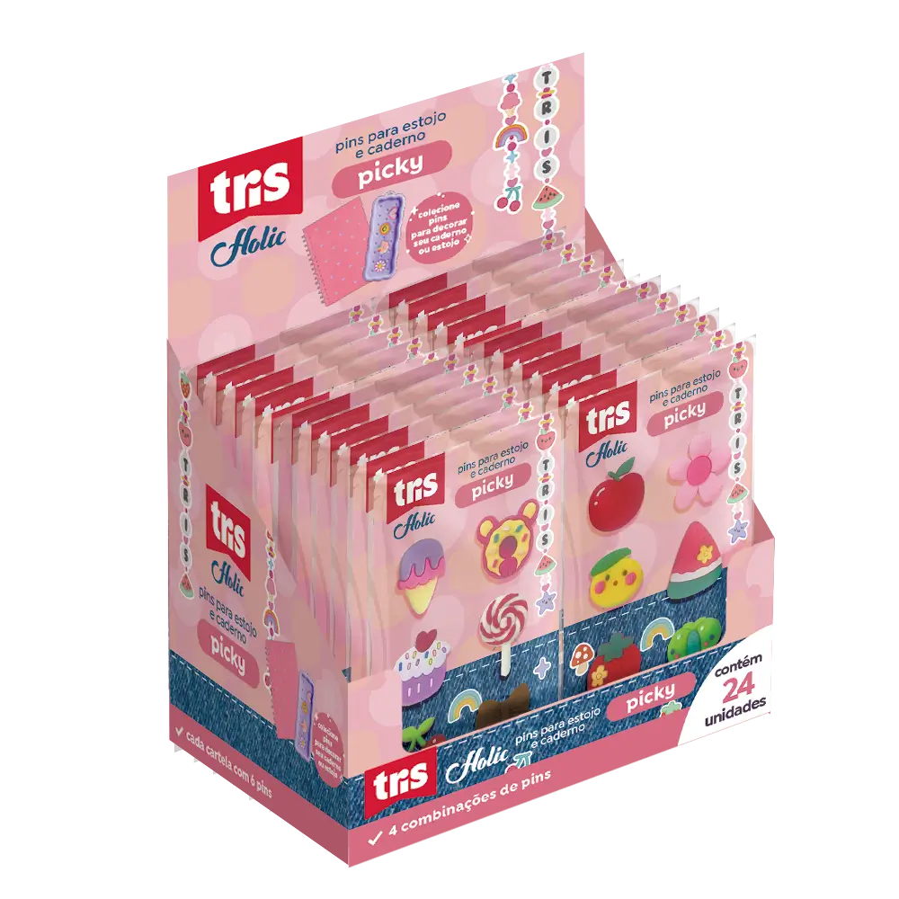 Pins P/ Estojo e Caderno Picky Holic Charm 912817 - Tris