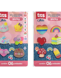 Pins P/ Estojo e Caderno Picky Holic Charm 912817 - Tris
