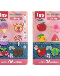 Pins P/ Estojo e Caderno Picky Holic Charm 912817 - Tris
