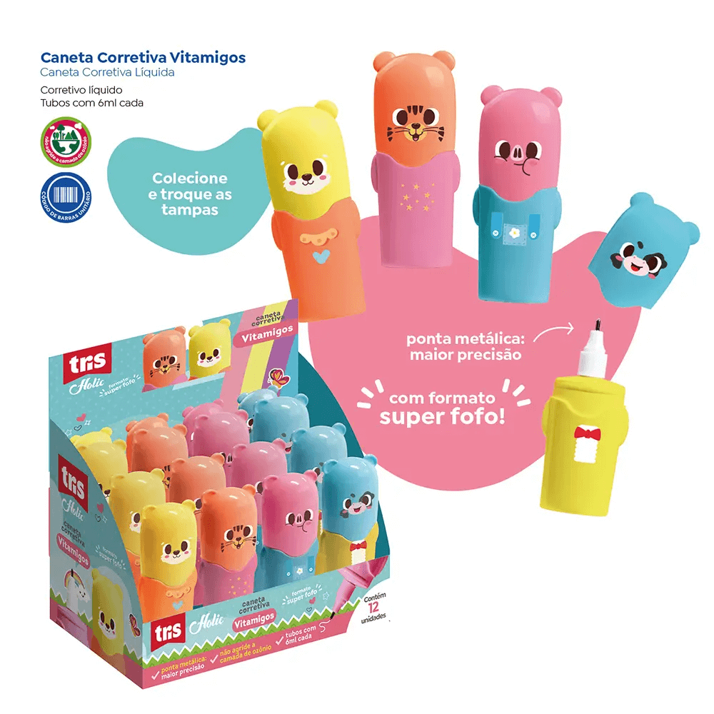 Caneta Corretiva Vitamigos Holic Fofurices 6ml 912824 - Tris