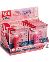 Grampeador Mini Munch Holic Com Chaveiro C/ 100 Grampos  912916 - Tris

