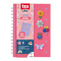 Caderno Pautado A5 C/ Pins Picky Holic Charm  912954 - Tris