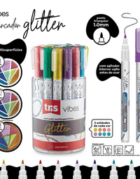 Marcador Artistico Glitter Vibes 1.0mm Multisuperfícies 913173 - Tris
