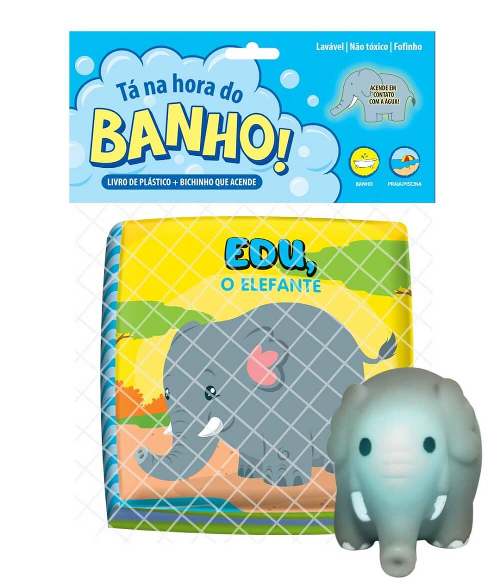 Livrinho p/ Banho Ta Na Hora Do Banho Edu O Elefante 9178 - Vale Das letras