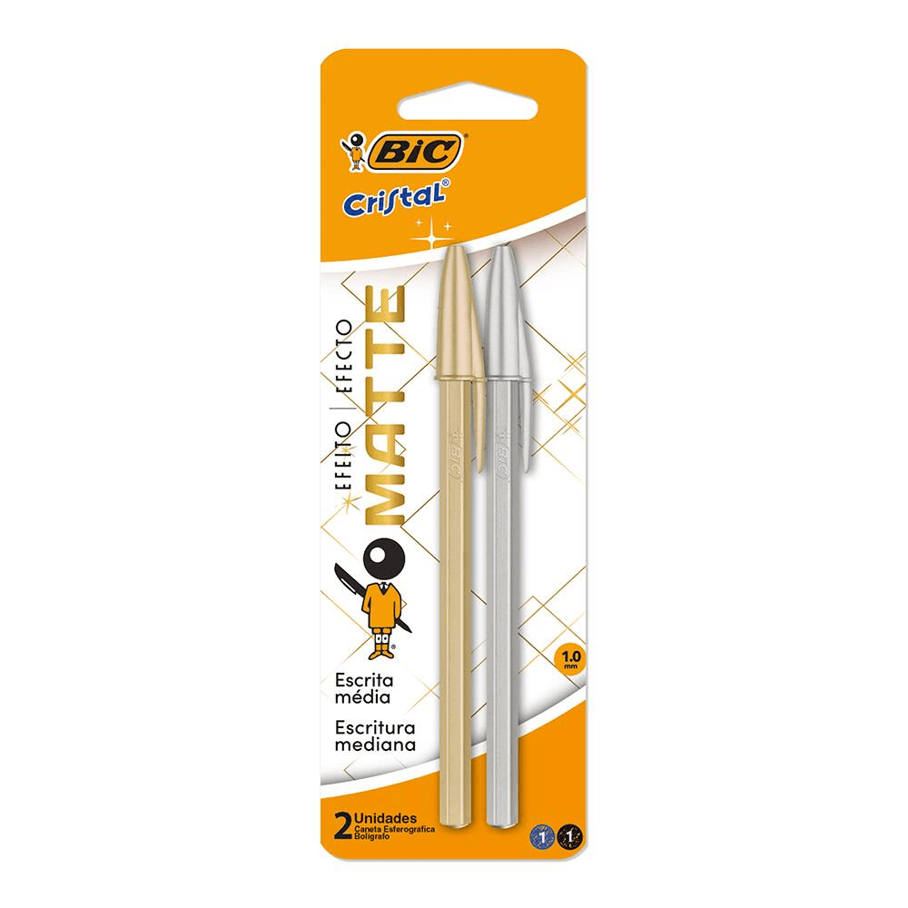 Caneta Esf. Efeito Matte Dourada e Prata Ponta de 1.0mm 9310291 - Bic