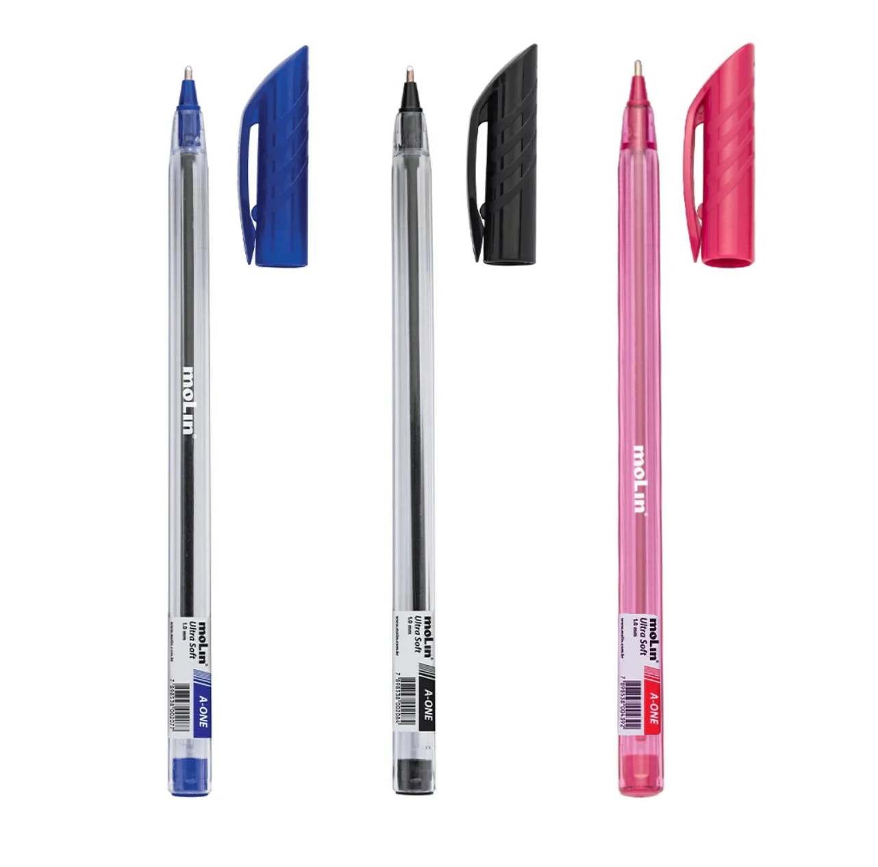 Kit Caneta Esferográfica C/ 3 cores 1,0mm A-one 1011 - Molin