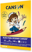 Bloco de Desenho A3 Branco 140g/m² 20 Folhas 66667071 - Canson