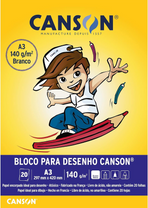 Bloco de Desenho A3 Branco 140g/m² 20 Folhas 66667071 - Canson