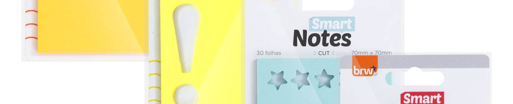 Bloco Smart Notes 70X70mm Cut 4 Blocos com 30 Fls cada - BRW