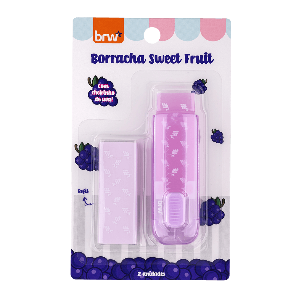 Borracha + Refil Sweet Fruit  Com Cheirinho de Fruta BO2105 - BRW