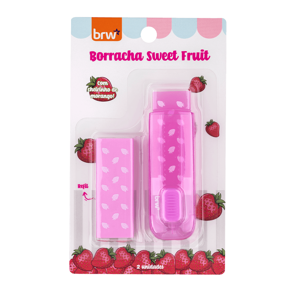 Borracha + Refil Sweet Fruit  Com Cheirinho de Fruta BO2105 - BRW