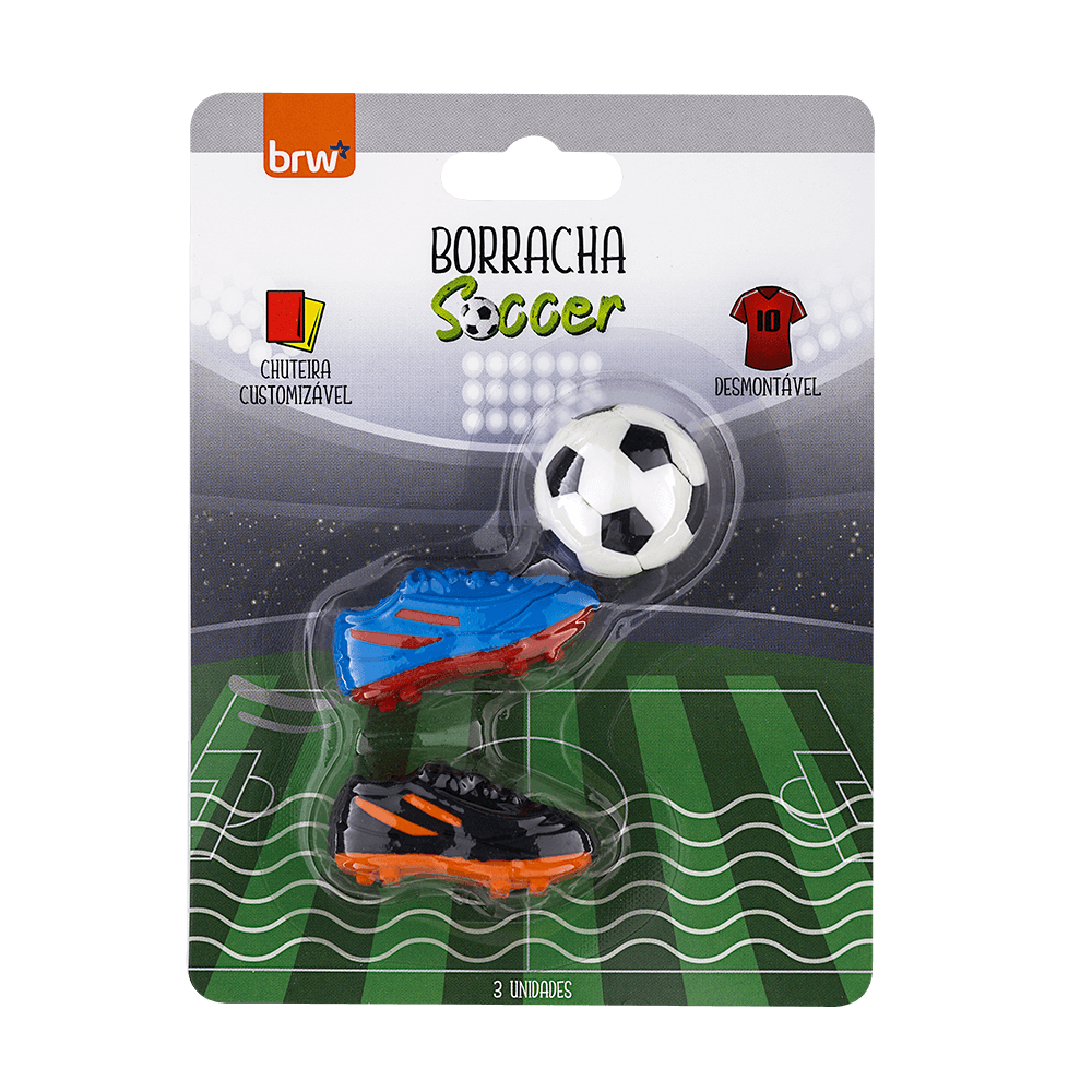 Borracha Divertida Soccer com 3 Unidades BO2108 - BRW