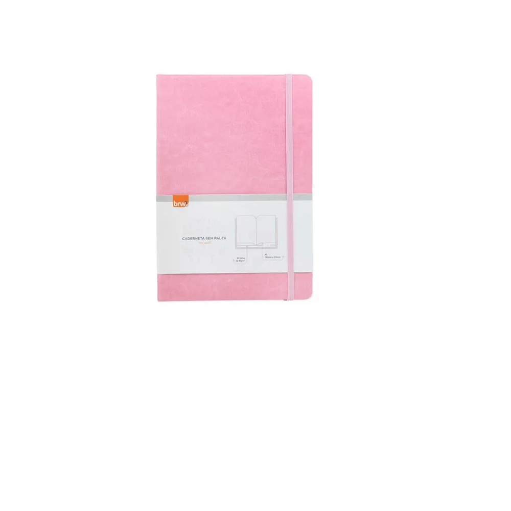 Caderneta Brochura s/ Pauta A5 80 F. 80g/m² Rosa Pastel NB1005 - BRW