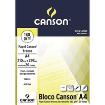 Bloco Canson A4 Branco c/ 20 Folhas 180g/m² 66667164 - Canson