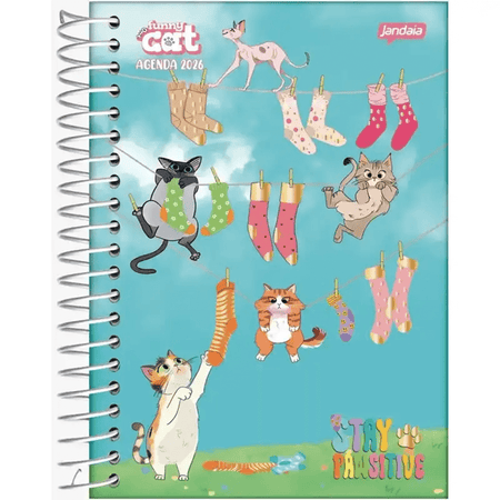 Agenda Diária 352 Pág. 2026 Funny Cat 117x162mm - Jandaia