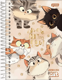Agenda Diária 352 Pág. 2026 Funny Cat 117x162mm - Jandaia
