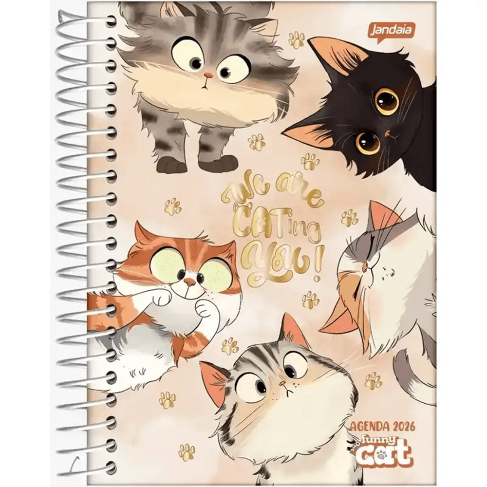Agenda Diária 352 Pág. 2026 Funny Cat 117x162mm - Jandaia