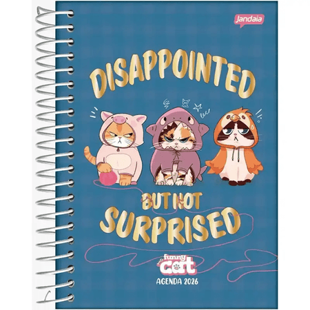 Agenda Diária 352 Pág. 2026 Funny Cat 117x162mm - Jandaia