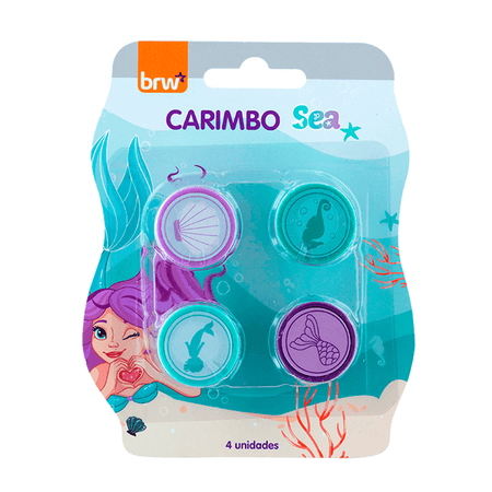 Carimbo Infantil Sea Sereia 4 unidades CB2128 - BRW
