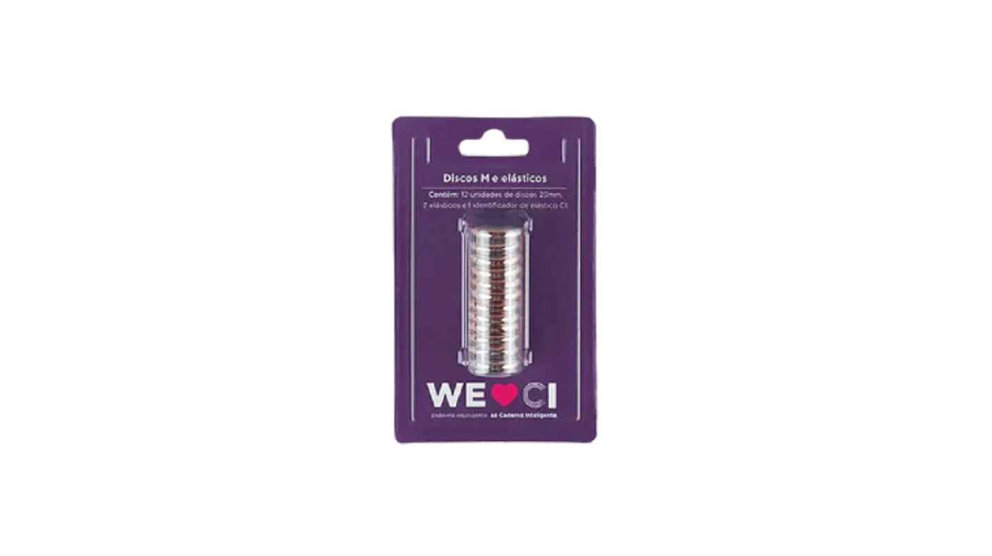 Disco + Elástico M. para Caderno Inteligente 12 unid. 23 mm CI231027 - Novitate