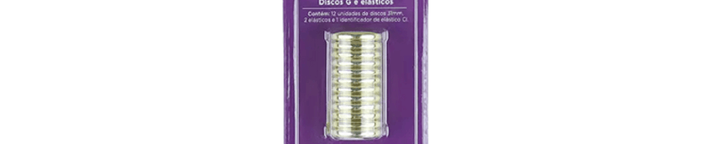 Disco+Elástico G. para Caderno Inteligente 12 unid. 31 mm Dourado  CI312008 - Novitate