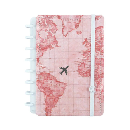 Caderno Inteligente A5 By Gocase Mapa Mundi Rosa 80 Fls. CIA52108 - Novitate