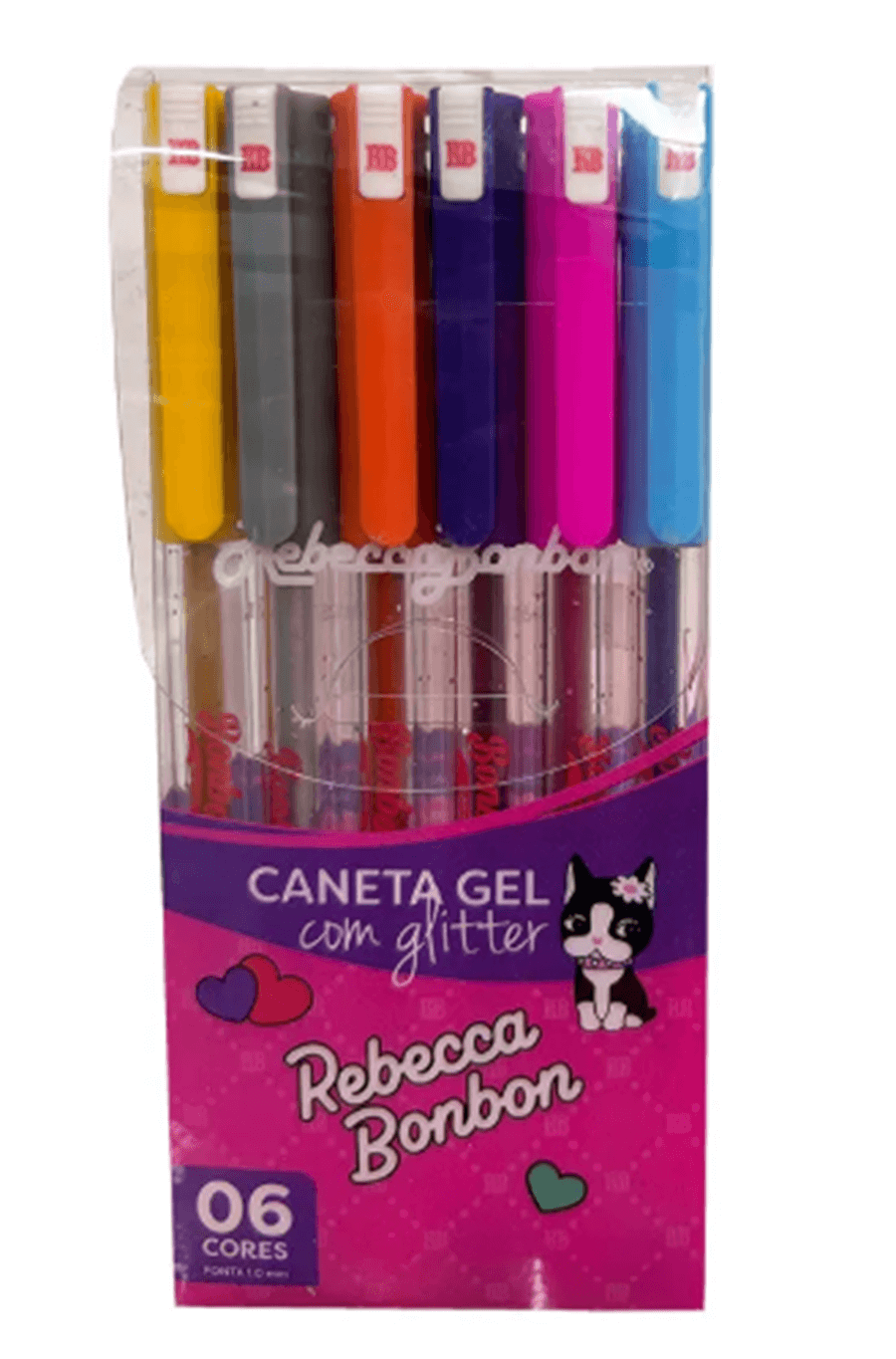 Caneta em Gel com Glitter 6 Cores Rebecca Bonbon RB0402