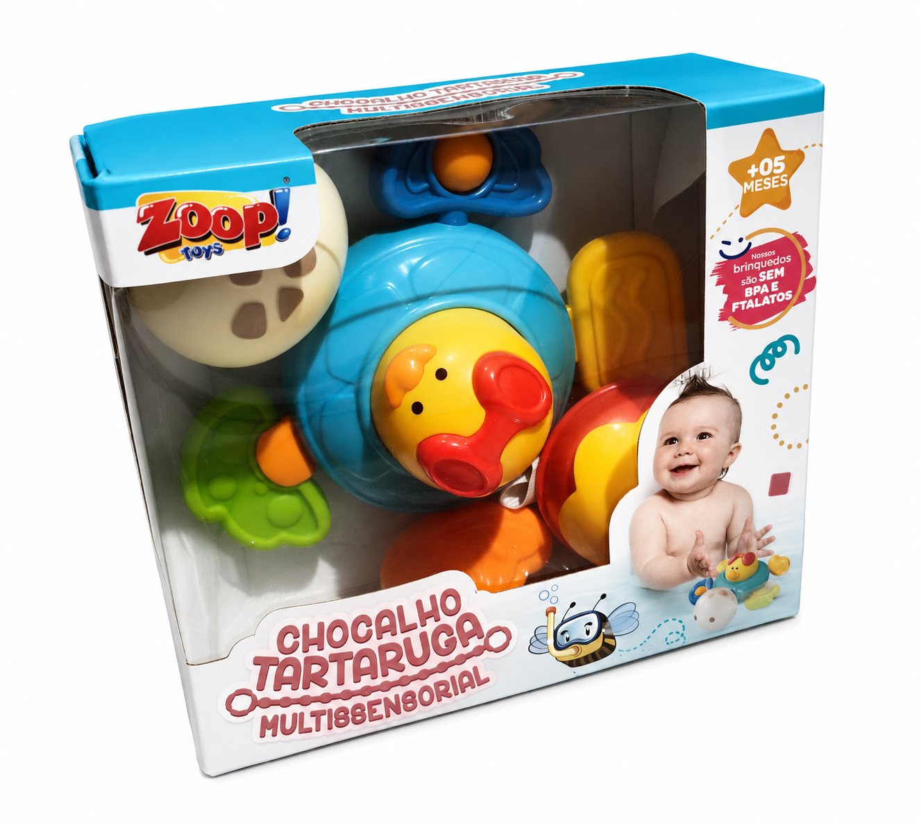 Chocalho Tartaruga Multissensorial ZP01409 - Zoop Toys