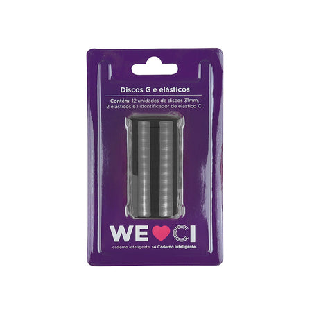 Disco+Elástico G para Caderno Inteligente 12 unid. 31mm Preto CI312002 - Novitate