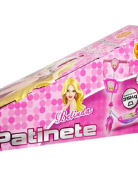 Patinete com Cesta Rosa - Belinda DMR5027 - DM Toys
