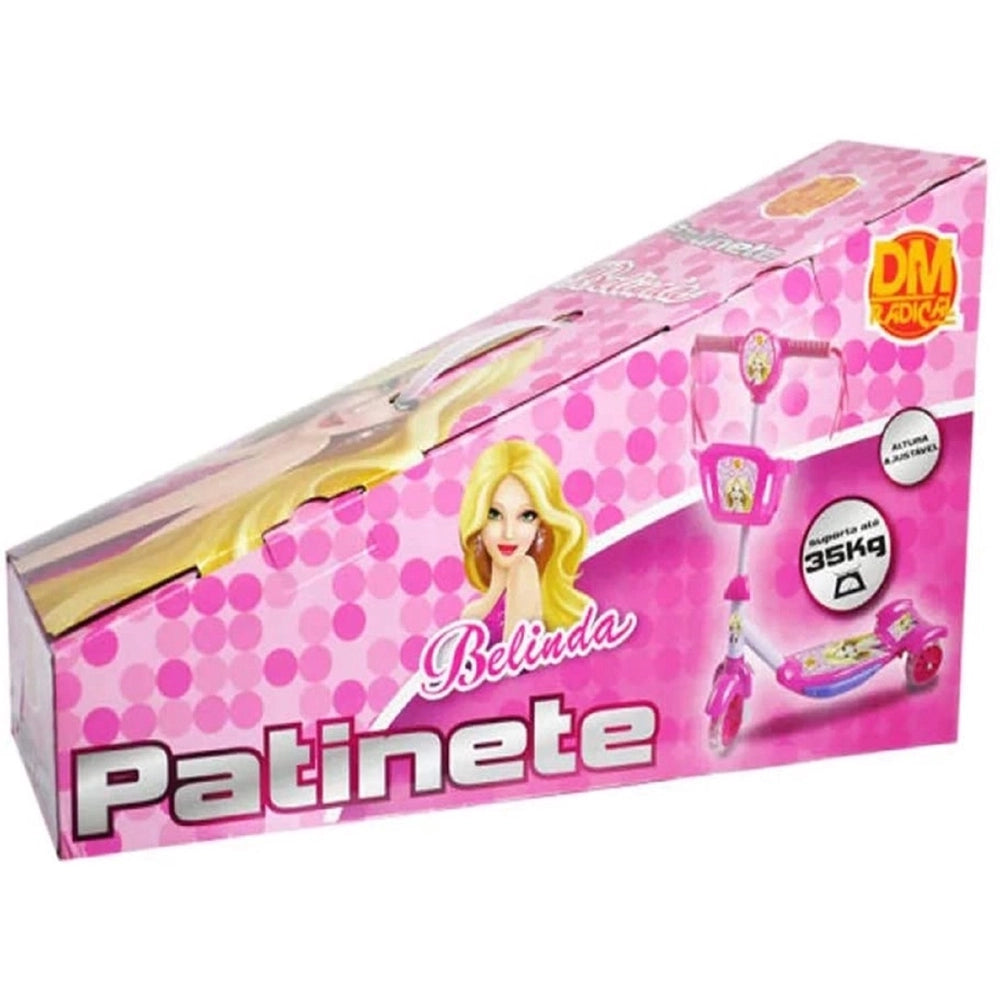 Patinete com Cesta Rosa - Belinda DMR5027 - DM Toys