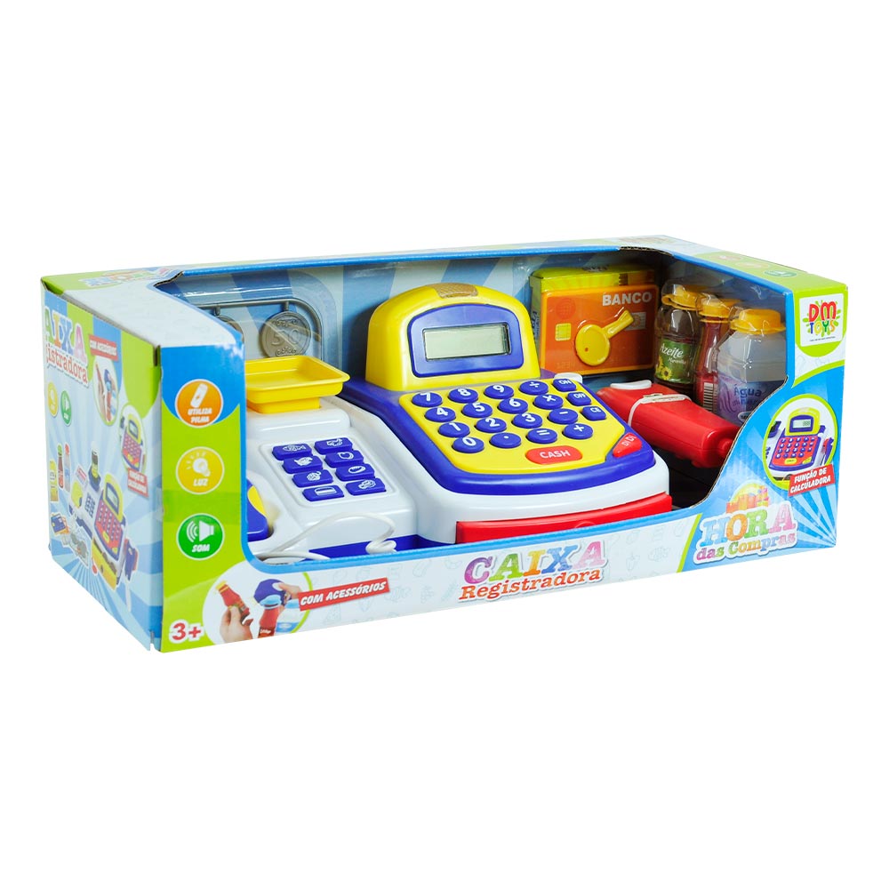 Caixa Registradora com Luz e Som Azul DMT3816 DM Toys
