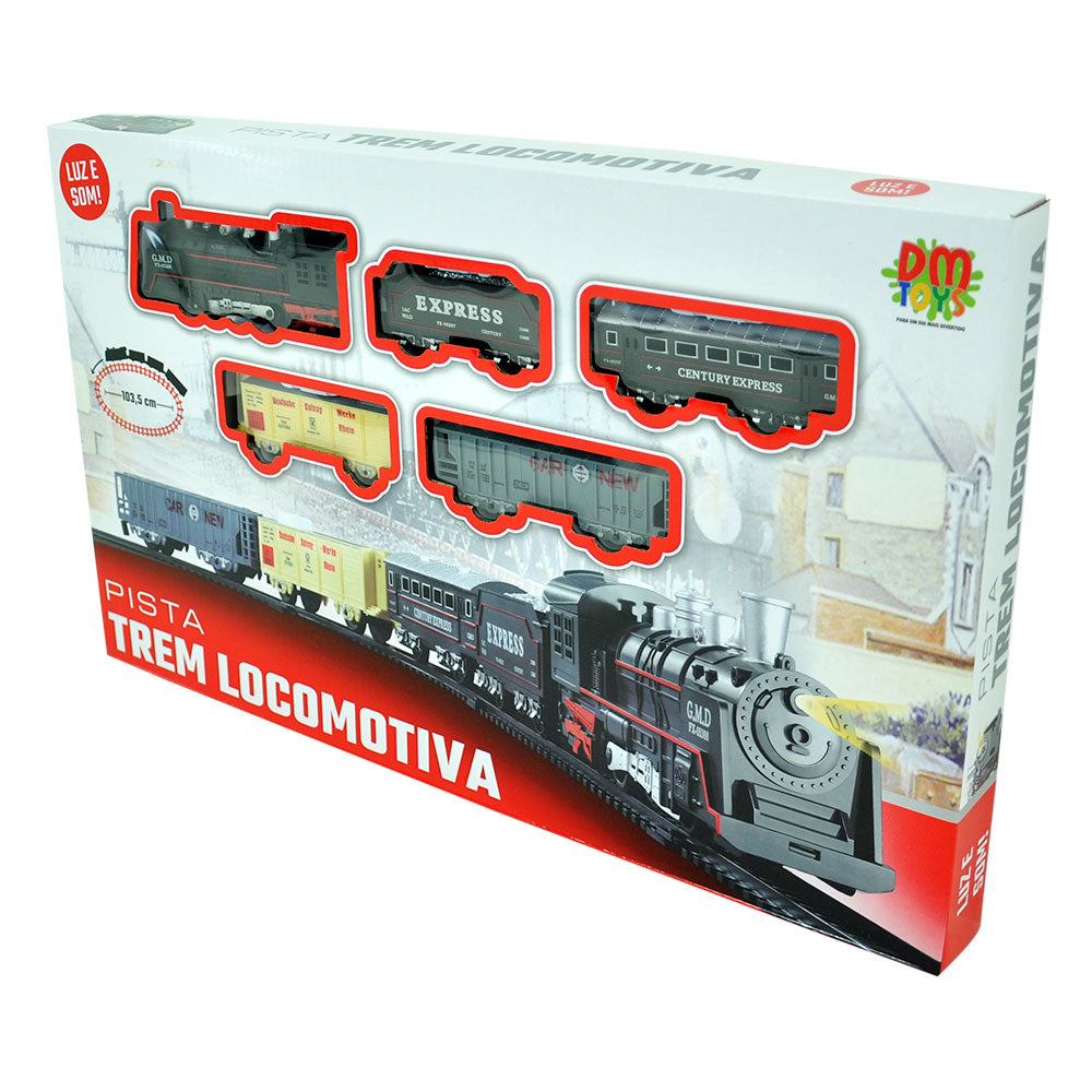 Pista Trem Locomotiva Com Luz e Som DMT5750 - Dm Toys