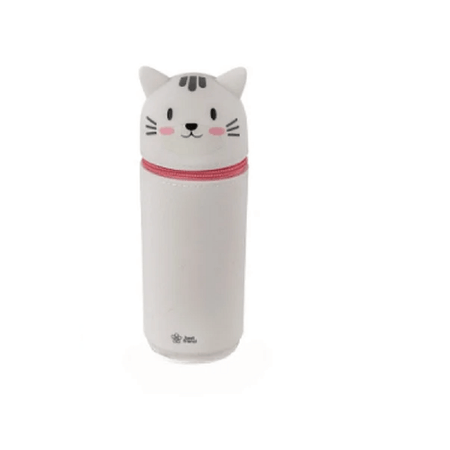 Estojo Estampado de Silicone Base Retrátil 1 Ziper Gato ET0843 - BRW