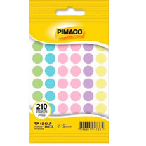 Etiqueta Redonda 210 unid. 12mm Colorida Tom Pastel TP12 - Pimaco