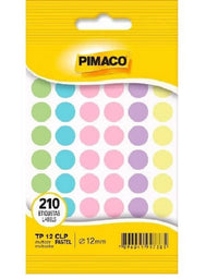 Etiqueta Redonda 210 unid. 12mm Colorida Tom Pastel TP12 - Pimaco
