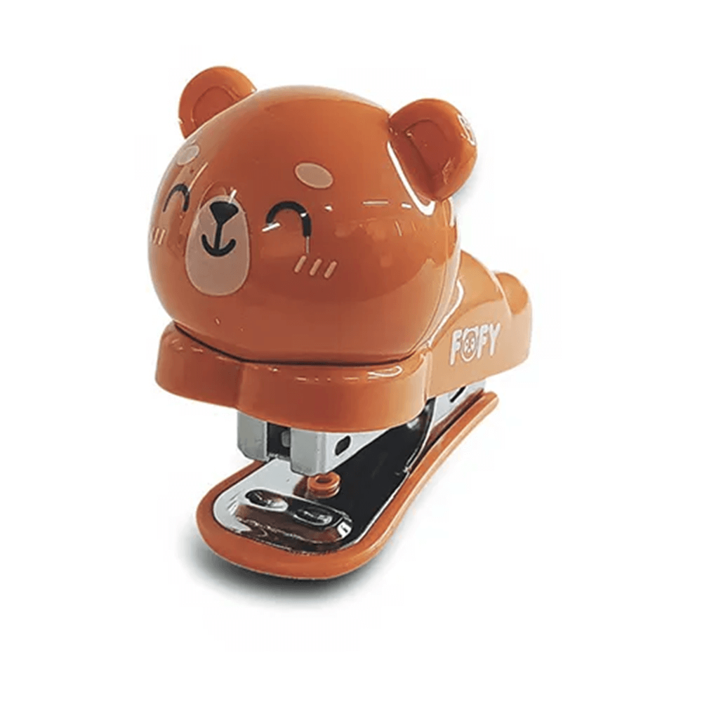 Mini Grampeador Cute urso Marrom c/ 480 Grampos FF1500 - Fofy