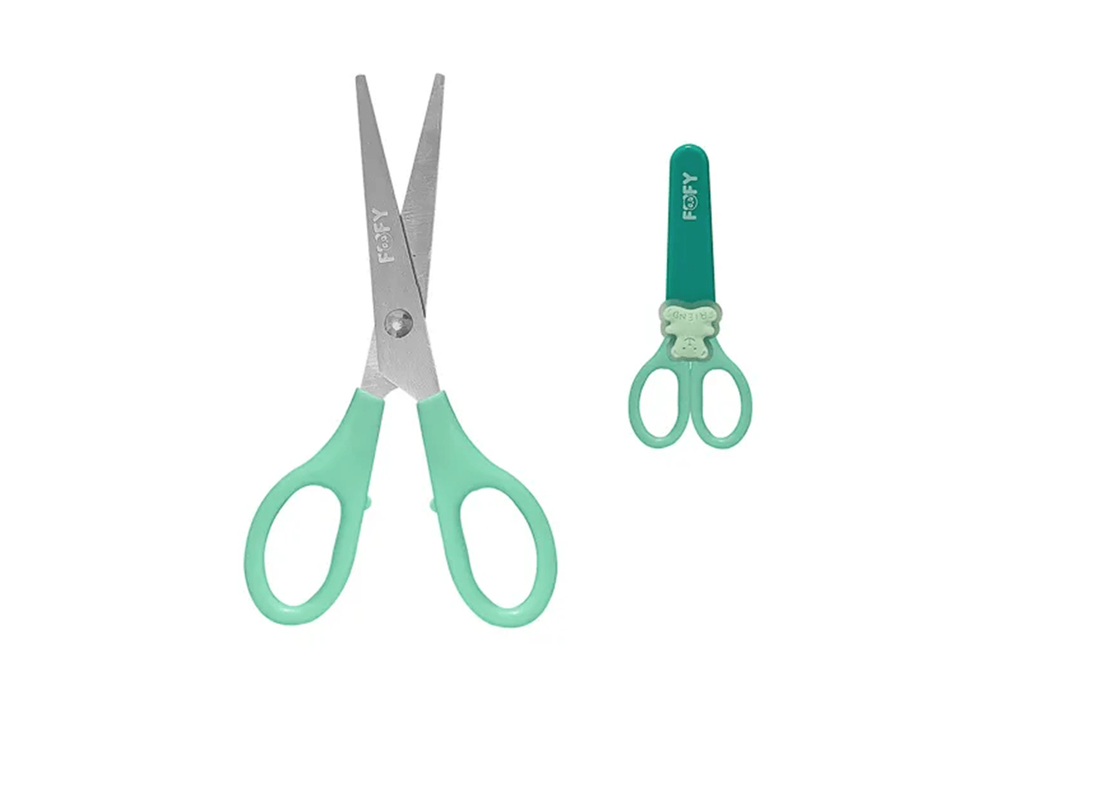 Tesoura Divertida Ursinho Friends Verde 14cm FF1701 - Fofy