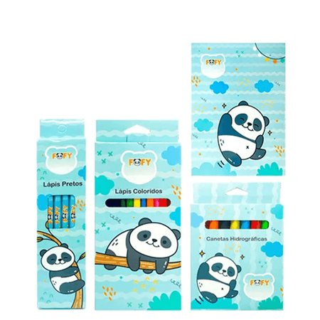 Kit Artístico 29 Peças Panda Feliz FF6055 - Fofy