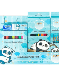Kit Artístico 29 Peças Panda Feliz FF6055 - Fofy
