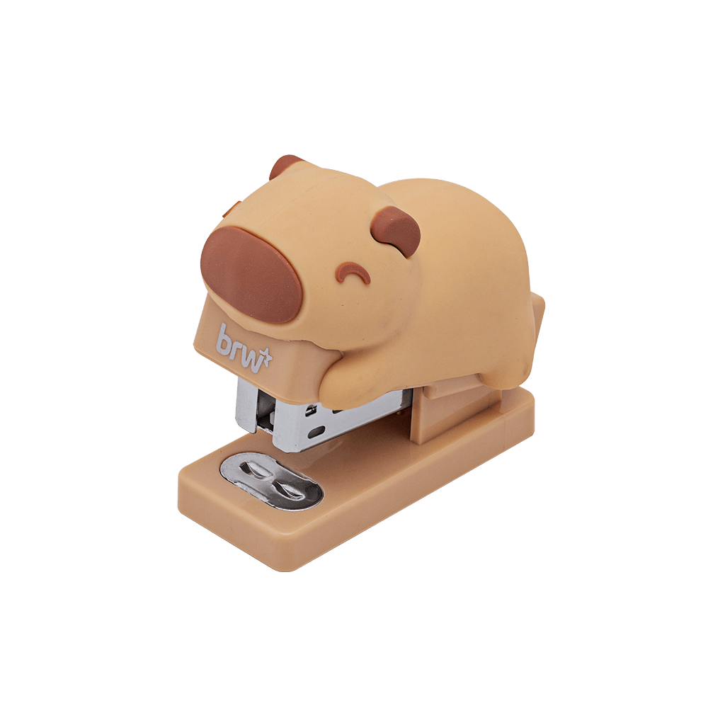 Mini Grampeador Plástico Capivara + Grampos 26/6 GP0108 - BRW