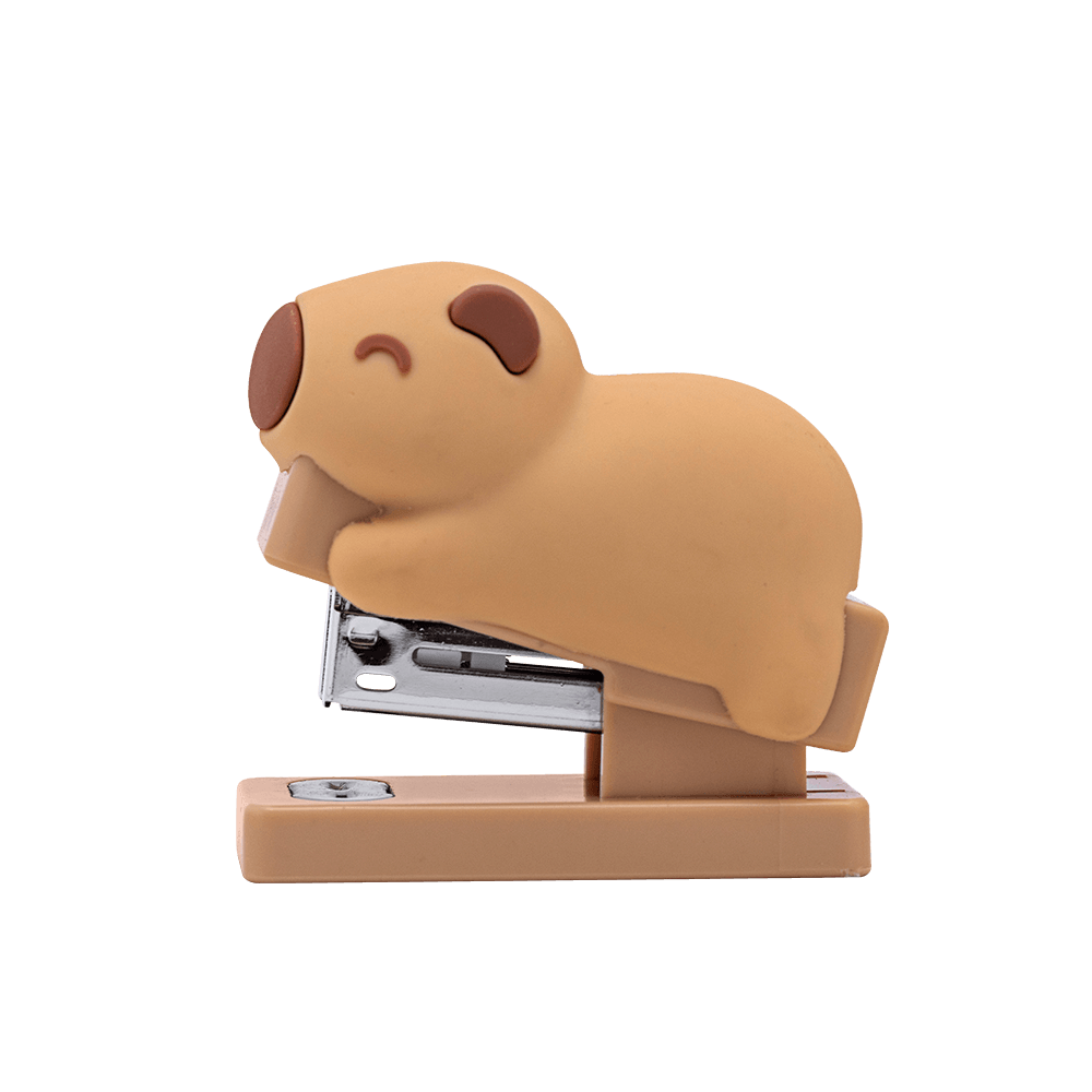 Mini Grampeador Plástico Capivara + Grampos 26/6 GP0108 - BRW