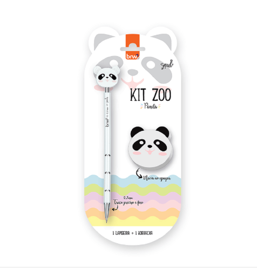Lapiseira 0.7mm mais Borracha Zoo Panda KT3001 - BRW